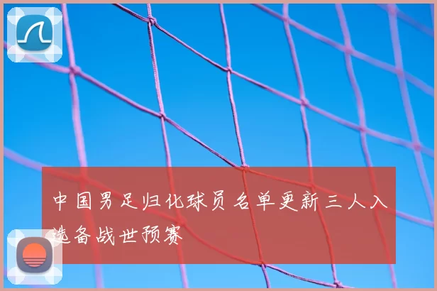 中国男足归化球员名单更新三人入选备战世预赛